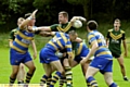 OLDHAM St Anne’s prop forward David Best holds on to the ball against Dudley Hill. 