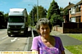 LORRIES pound past Mrs Smith’s home 
