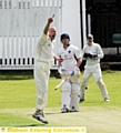 GREENFIELD batsman Ryan Fitton survives a big appeal from Micklehurst bowler Nicky Lawrence. 