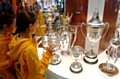 CHILDREN admired football’s glittering prizes as the new museum opened 
