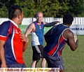 OLDHAM caretaker coach Martin Roden gets his point across at training last night. 