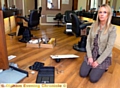 HEARTBREAK: Royton Barbers owner Sharon Ruscillo in the aftermath of the burglary 
