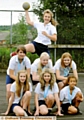 Royton and Crompton’s Elli Fitzhugh (with ball), Jessica Carter-Dust (back), Molly Taylor, Bethany Anderson, Olivia Verity (front), Jordan Rogers and Aisha Miller. 