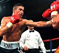 PUNCHING POWER: Ronnie Heffron, pictured against Romanian Ionut Trandafir Ilie, 
