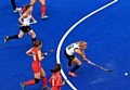 LEADING BY EXAMPLE: Nicola White puts Great Britain in the lead against Korea. 