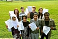 WHAT a result: (back, from left) Katie Frances Hamm, Jack Glynn, Aaron Simpson Lees and Amy Stanton. Front: Zunera Bajwa, Sana Anwar, Mohammed Raza Ali and Ismail Adigun 
