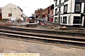 LAYING down the line: newly-laid tracks in front of the former Star Inn at the junction of King Street and Union Street mark the first appearance of tram lines for the town centre route. 

