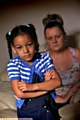 Destiny Smith with mum Ann-Marie Warburton, accidentally pricked herself with a used syringe 
