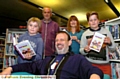 INSPIRED . . . Inspiral Carpets frontman Tom Hingley (above) at Oldham Library with the Whitaker family, l-r Isaac, David, Lisa and Olivia. 
