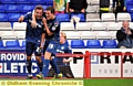 JOSE BAXTER (left), celebrates his debut goal with team-mate Cliff Byrne. 
Baxter in frame for Brentford kick-off 
