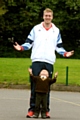 LITTLE and large: towering Joe O’Regan with four-year-old Ben Greenwood  
