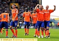 PLENTY TO SHOUT ABOUT . . . Lee Croft and Robbie Simpson lead the celebrations following Athletic’s match-winning goal.
