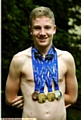 DYLAN shows off his medals 