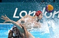 worrying times: Royton’s Joe O’Regan (blue cap), in action against Romania in the London Olympics, says there is “a lot of uncertainty’ in men’s water polo. 
