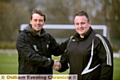 Royton Town vice-chairman Phil Haigh (left) has handed over the team’s managerial reins to Mark Howard. 
