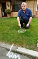 ALL marked out . . . Melvyn with the position of the street light on what he thought was his front garden 
