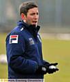 WATCHING BRIEF: Athletic manager Lee Johnson calls out the orders at training. 