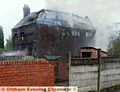 The disused building this morning as the fire service got the flames under control