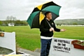Crompton skipper Carl Taylor manages a smile despite the depressing conditions at Glebe Street.  