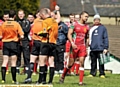 OFF YOU GO: Birthday boy Tom McMullen is dismissed. 