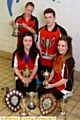 GALA GLORY . . . Oldham Swimming Club team members swept the board at the Warburton's Gala in Salford. Pictured are (back): Grace Booth (left) and Bradley Ratcliffe. Front: Olivia Askew (left) and Rebecca Owens. 