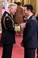 Paul Sculthorpe receives his MBE from the Prince of Wales 

