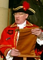 RETIRING . . . Chadderton town crier Reg Lord 
