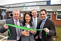 A GREEN RIBBON, NATURALLY: (l-r) Tony Eastewood, Debbie Abrahams MP, Micheal Fay and Keiron Higginson.  