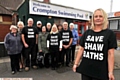 GETTING the message across . . . Joanne Lewis-Ryan (front right) and other members of Friends of Shaw Baths are striving to save the facility 
