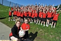 NETBALL HEAVEN: Saddleworth Coach Kelly Hutchins and youngster Rachel Flanagan, aged seven. 