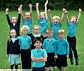 FULL support: Haaris (front) with his classmates 