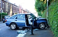 HORROR smash: Mr Howarth’s car crashed into a cemetery wall Picture: Danny Sheppard 