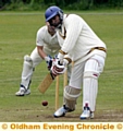 GLODWICK’S Imran Asghar digs out a delivery. 