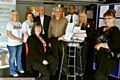 OPEN for business . . . from left, Bobbie Harvey and Debra Ashton (Utility Warehouse), Julie Crowley (Clear Mind), Clive Ellis (Access Health Insurance), Stephen Hendren (Well Paid), Marcus Abraham (Inner Transformation), Sandra Goulden (Limo Lounge) and member of the public Lisa Gee 
