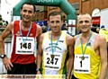 Winning line-up: Andy Jones (right), who won the event, is pictured with Gareth Lowe (left), who finished third and Ian McBride (second) 

