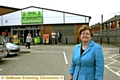 OPPOSITION . . . Councillor Jean Stretton at Asda, Hollins Road, close to the Ladbrokes site 

