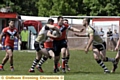 DRIVING FORWARD: Oldham’s Phil Joy takes up possession. 