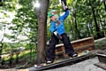Flying high: snowboarder Lewis Hopkinson. 
