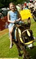 Show FUN: Seven-year-old Mia Wright enjoys her donkey ride 
