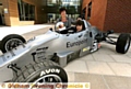 IN the fast lane: Tom with North Chadderton School head Joy Clark 
