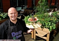 Time for tea: Stuart Cunniffe and his fresh produce. 
