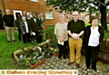 RESIDENTS and FCHO staff at the blessing ceremony are joined by (front, l-r) Les Berry, Rev John Simmons and resident Carol Hargreaves 
