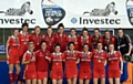 The England line-up with Nicola white on the back row (fourth left). 