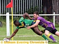 MO Agoro scores Oldham’s eighth try. 