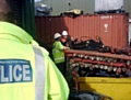 Police recover some of the metal cables thieves attempted to steal. 