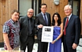 CURRICULUM for life . . . (from left) Dylan McAughey (deputy member for Youth Parliament), Carl Heatley (Assistant Principal at Oasis Academy), Principal David Hayes, Mariam Waseem (Youth Parliament member) and MP Michael Meacher 

