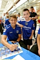 NICE to meet you . . . defender James Tarkowski and Jordan Spears. See other pictures from the session on our 