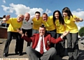 Local Golf Club Captains and relatives doing a Sky Dive for Willow House and Dr Kershaws Hospice. Tracey Rowbotham, Peter Meggison, Ben Sinpson, James Buckey, Lynda Simpson, Rachel Harrison 

Front Gary Simpson. 
