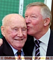 Manchester United manager Alex Ferguson (right) opens the Jack Crompton Suite at Kingfisher School in honour of the former United goalkeeper. 

