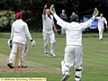 THAT’S OUT: Friarmere batsman Mohammed Waqas is bowled by Saddleworth’s Jason Fish. 
